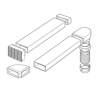 Smeg SP150FLAT 3 Metre Vent Kit for Cooker Hood 150mm Outlet