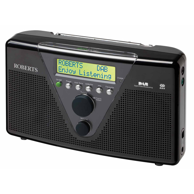 Roberts DUOLOGIC-B DAB Radio With Built In Battery Charger Black