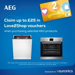 AEG Up To £25 Love To Shop Vouchers With AEG