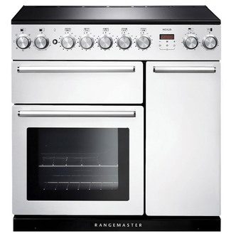 Rangemaster 106200 90cm NEXUS Induction Range Cooker in White & Chrome