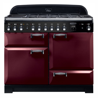 Rangemaster 118030 110cm ELAN DELUXE Dual Fuel Range Cooker in Cranberry