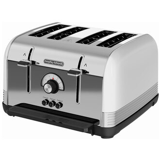 Russell Hobbs 240332 Venture 4-Slice Retro-Chrome Toaster - White