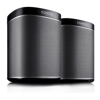 Sonos 2XPLAY-1-BLK PLAY:1 SONOS Twin Pack Wireless Speaker in Black