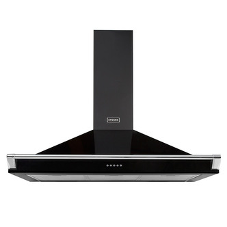 Stoves 444410249 110cm Richmond Chimney Hood in Black with Chrome Rail