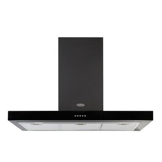 Belling 444410342 90cm Flat Cookcentre Chimney Hood in Black