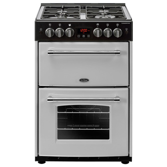 Belling 444410791 60cm Farmhouse 60G Double Oven Gas Cooker in Silver