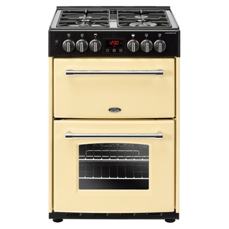 Belling 444444713 60cm Farmhouse 60DF D/Oven Dual Fuel Cooker in Cream