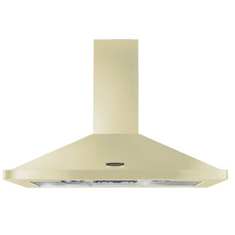 Rangemaster 95580 90cm Built-In Chimney Hood in Cream with Chrome Badge