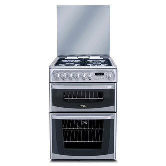 Cannon CH60DHSFS 60cm HARROGATE Dual Fuel Cooker in Silver Double Oven