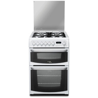 Cannon CH60DHWFS 60cm HARROGATE Dual Fuel Cooker in White Double Oven