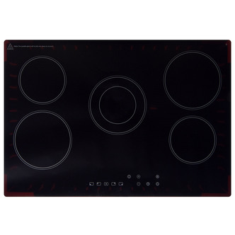 Montpellier CT750 75cm 5 Zone Ceramic Hob in Black Glass with Dual Zone