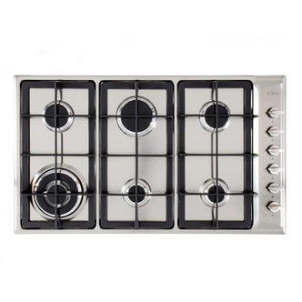 CDA HG9320SS 90cm 6 Burner Gas Hob in St/Steel Triple Ring Wok