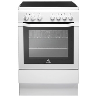 Indesit I6VV2AW 60cm Single Cavity Electric Cooker in White Ceramic Hob