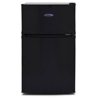 Iceking IK2023K 48cm 2 Door Undercounter Fridge Freezer Black F Rated