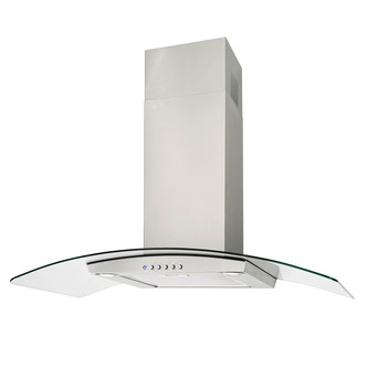 Luxair LA70-VAL-SS 70cm VALORE Curved Glass Cooker Hood in Stainless Steel