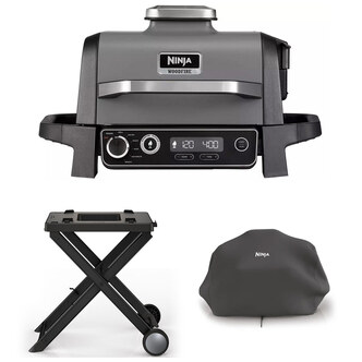 Ninja OG701UKGRILL Ninja Electric BBQ Grill & Smoker with Cover and Stand