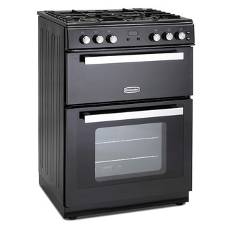  RMC61GOK 60cm Double Oven Gas Cooker in Black Gas Hob 67/30L