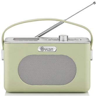 Swan SRA43010GN Retro DAB Bluetooth Radio in Green - 20 Presets