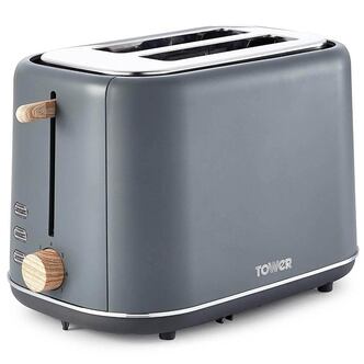 Tower T20027G Scandi 2 Slice Metal Toaster - Grey