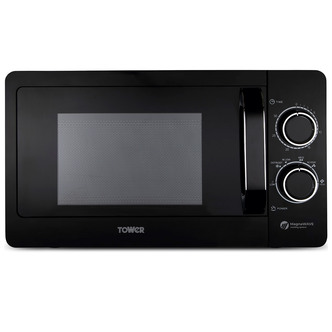 Tower T24042BLK Microwave Oven in Black 20 Litre 800W Mirror Door