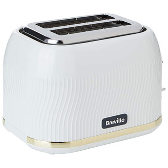 Breville VTT995 2-Slice Flow Toaster in White and Gold