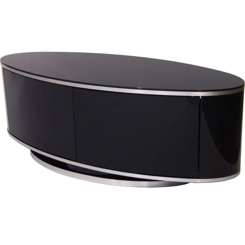 Photos - Mount/Stand MDA Design ZIN502610 Luna Oval Shape High Gloss Black TV Stand