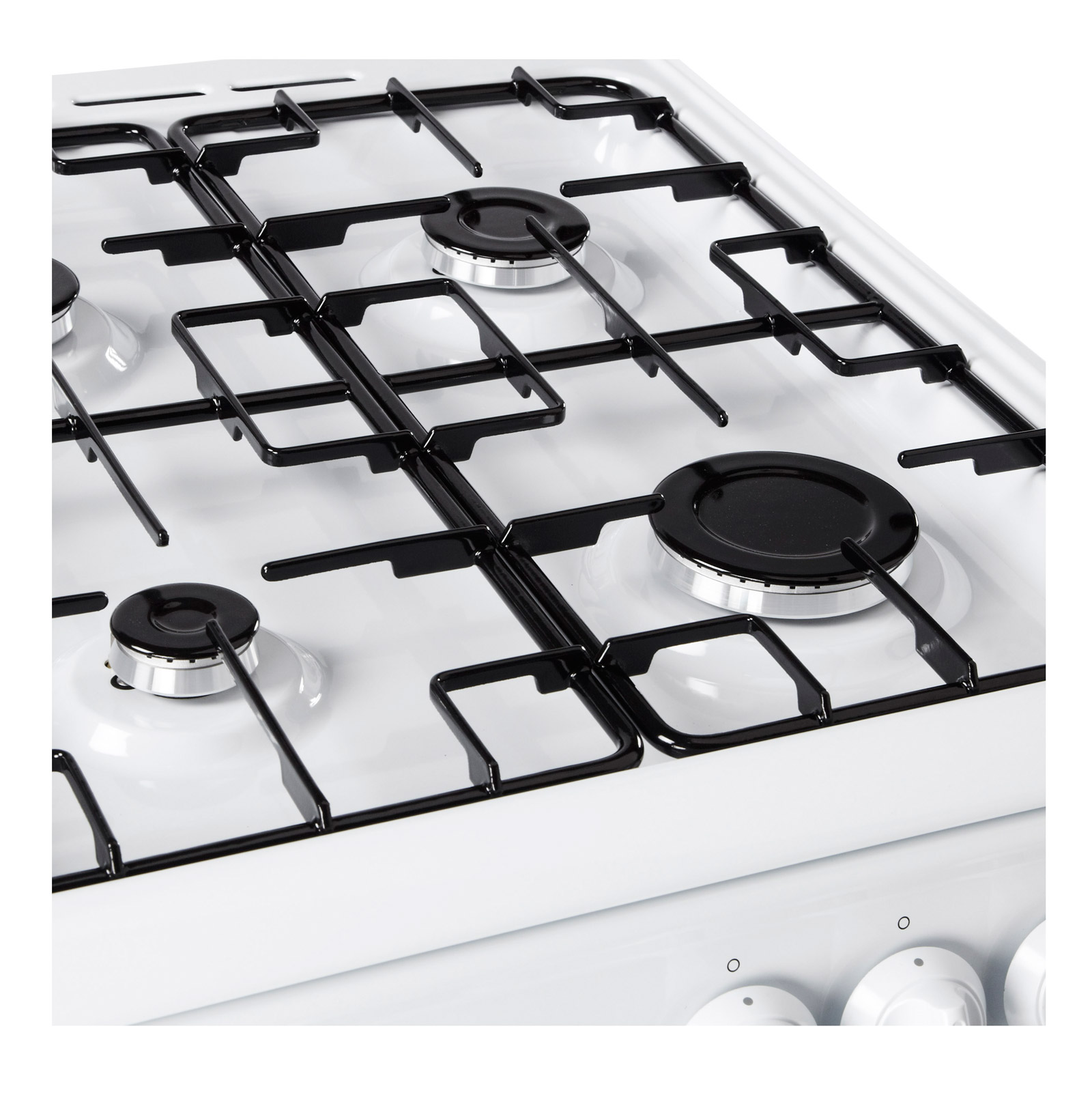 Hotpoint HAG51P 50cm Gas Cooker in Polar White, Twin Cavity FSD