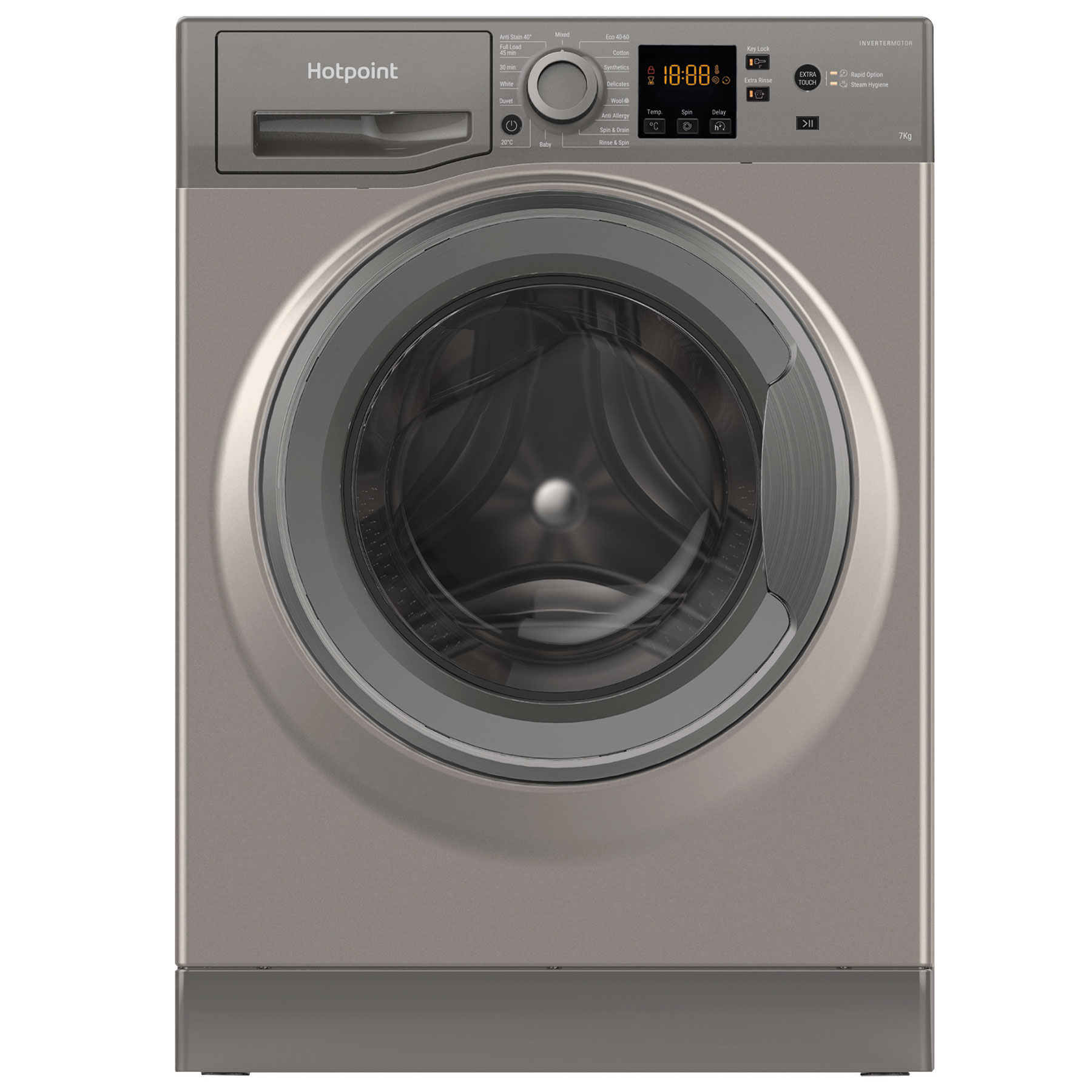 Photos - Washing Machine Hotpoint-Ariston Hotpoint NSWF7469GGUK  in Graphite 1400 Spin 7kg A Rate 