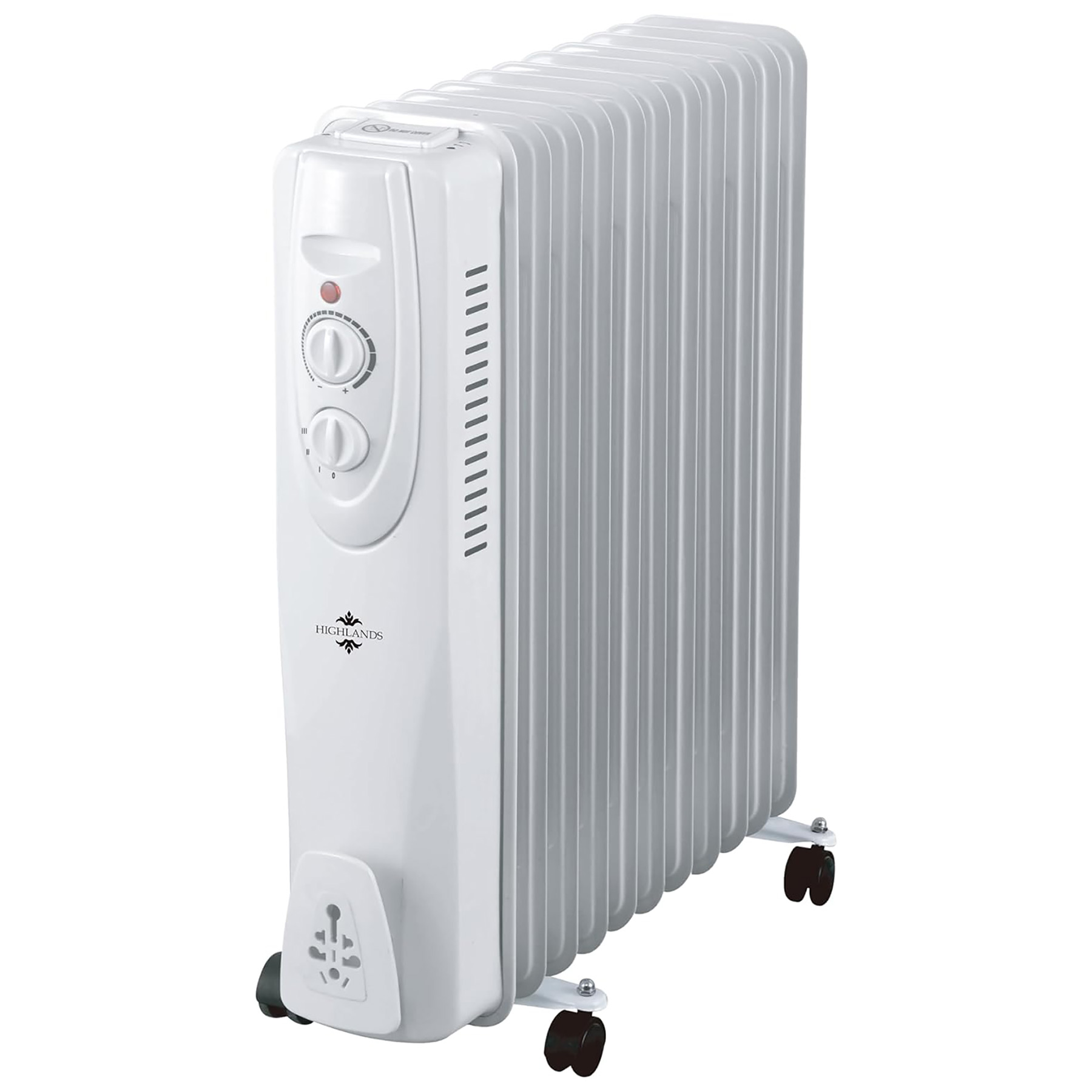 Highlands RAD04 2.5kW Oil Filled Radiator in White 3 Heat Settings