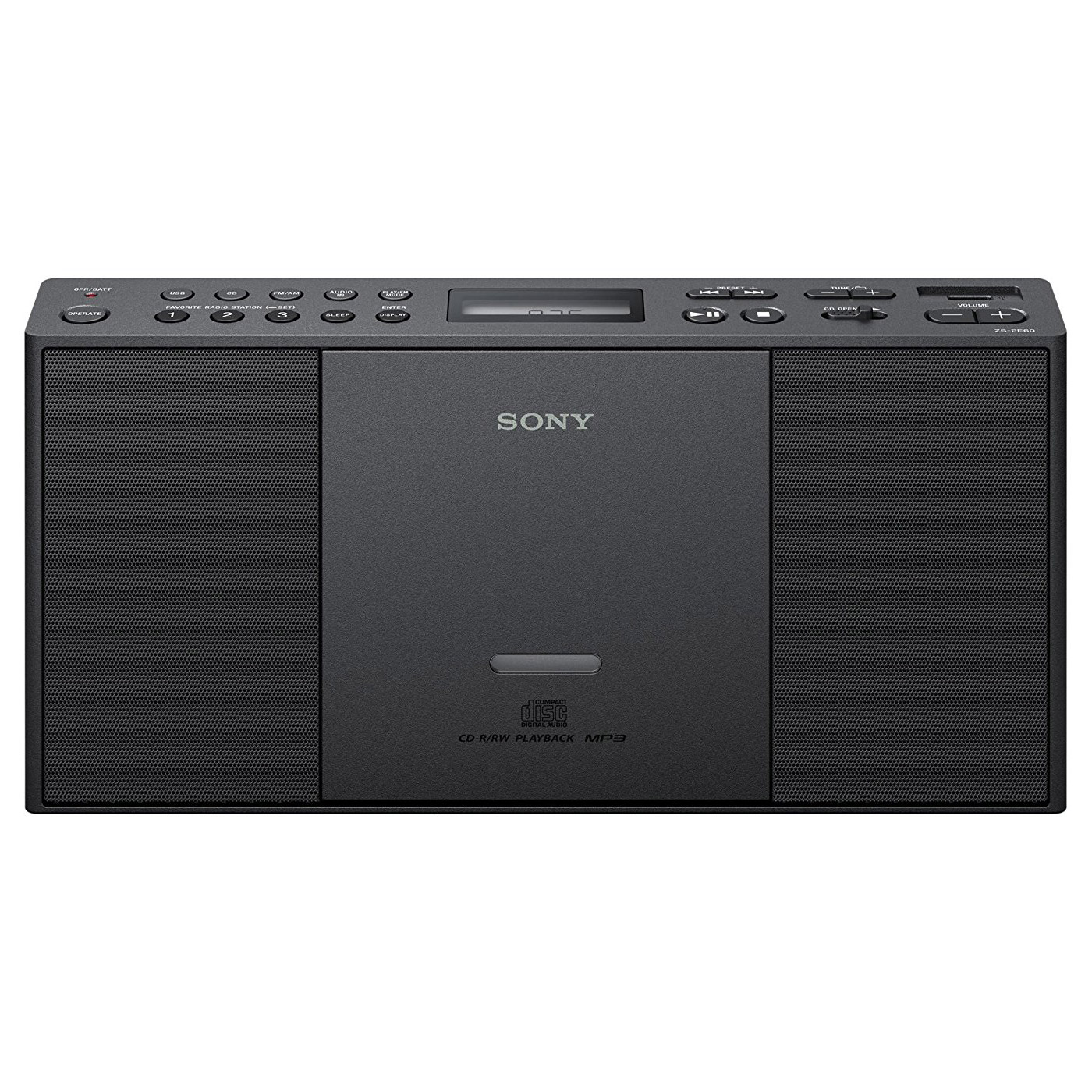 Sony ZSPE60B Portable CD Radio Boombox with USB Input in Black